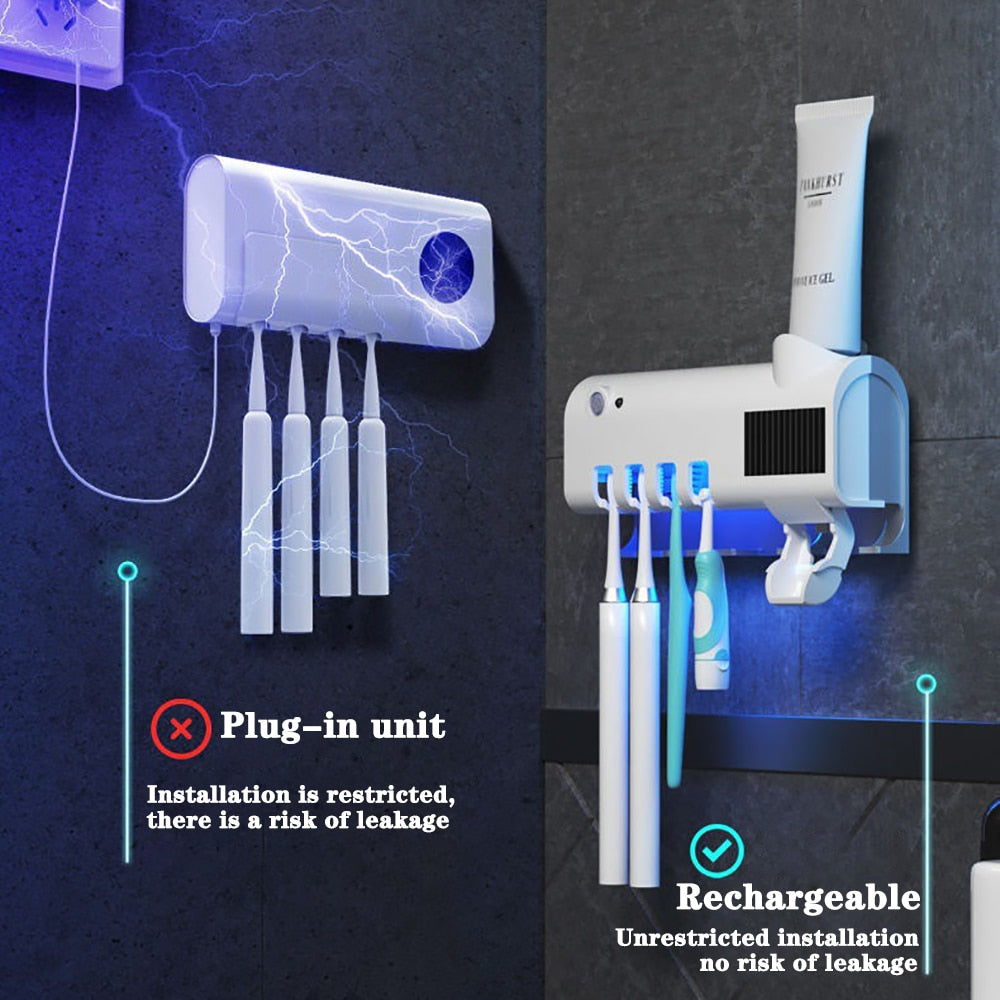 Smart Solar UV Toothbrush Holder